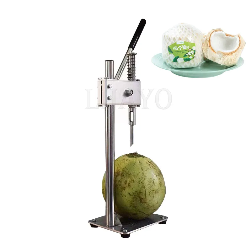 Kommersiell ung kokosnötöppnare färsk kokosnötdrickning Presshålsborrningsutrustning