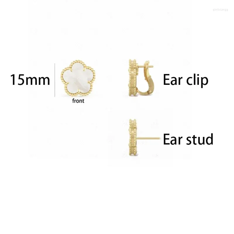 Boucles d'oreilles en forme de trèfle Vintage pour femmes, qualité supérieure, nacre, 20MM, 15MM, 9MM, pierres précieuses naturelles, cornaline