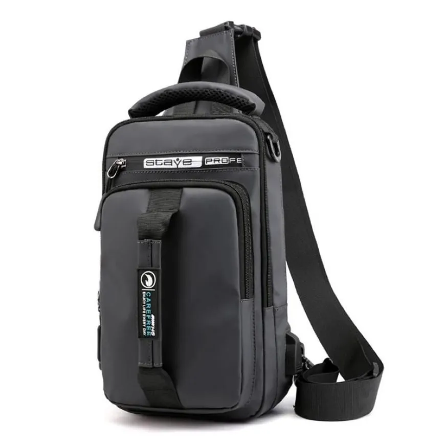 Multifuncional crossbody saco dos homens de carregamento usb pacote peito saco da cintura masculino à prova dwaterproof água viagem curta peito grande capacidade ombro 220f