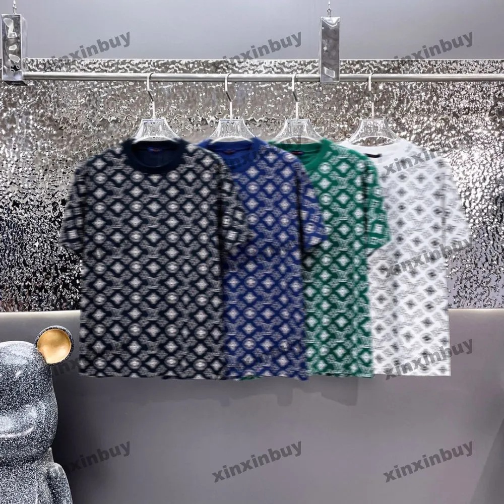 Xinxinbuy Men Designer Tee Tシャツ2024タイ染料勾配レター印刷1854半袖コットン女性グレーブラックホワイトカーキS-2xl