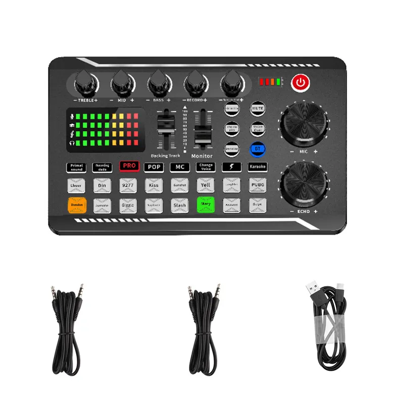 ZK20 angielska wersja F998 Live Sound Card Sprzęt komórkowy telefon Komputer Universal Condenser MicroPhone Pełny zestaw