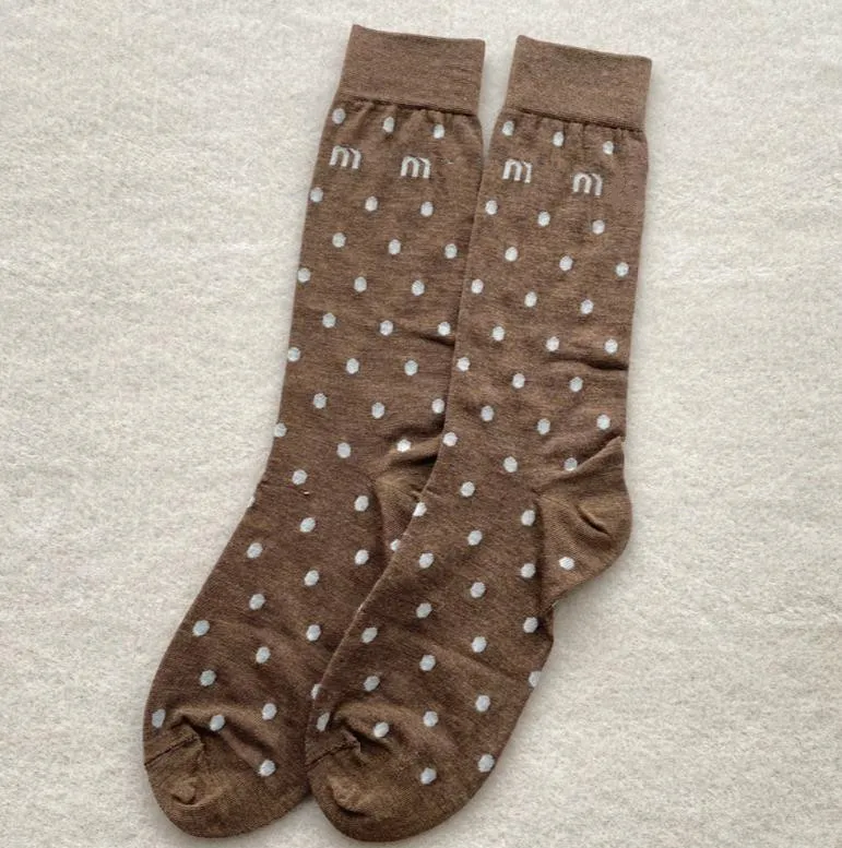 Дизайнерские хлопковые короткие носки для женщин мода Ladies Girls Spring Dot Sock Streetwear Hosieery