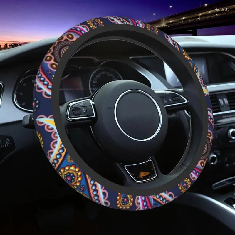 Stuurhoezen Boho Boheemse Paisley bloementextuurhoes voor meisjes zachte beschermer geschikt voor 15 inch auto-accessoires