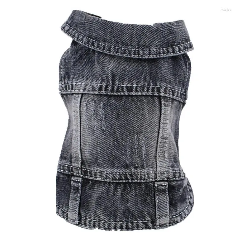 Vestuário para cães Scratch Black Denim Vest Roupas para animais de estimação Bichon Teddy Pequeno Primavera Verão Outono e Inverno Outfit