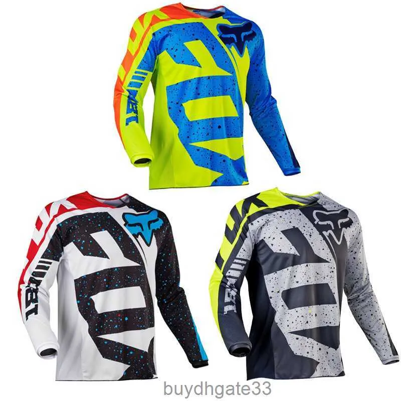 67UW T-shirts pour hommes Fox Speed Descent VTT Haut de cyclisme T-shirt à manches longues pour hommes T-shirt d'été pour moto hors route