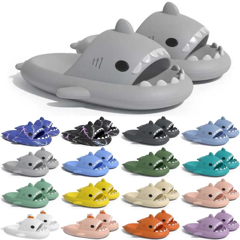 Free Shipping Designer shark slides sandal slipper sliders for men women sandals slide pantoufle mules men women slippers trainers flip flops sandles color24