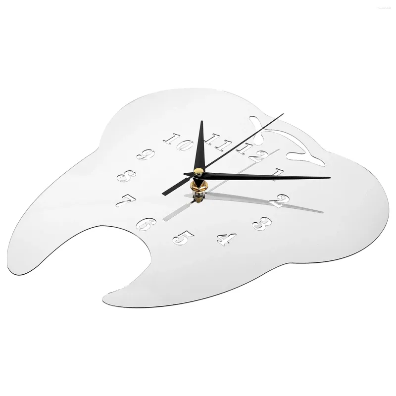 Wall Clocks Tooth-shaped Mirror Clock Modern Dental Clinic Silent Decorative Mute Hanging Bedroom Analog Vintage