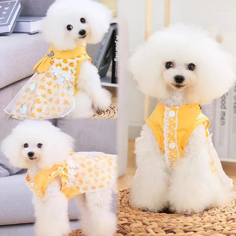 Hond Kleding Schattige Eend Jurk Prinses Rok 2024 Kat Puppy Yorkshire Pommeren Shih Tzu Maltese Poedel Bichon Schnauzer Kleding