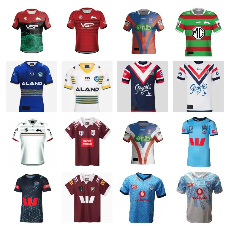 2024 2025 South Sydney Rabbitohs Rugby Jerseys 23 24 QLD Maroons NSW Blues KNIGHTS RAIDER Parramatta Eels SYDNEY ROOSTERS taille S-5XL chemise