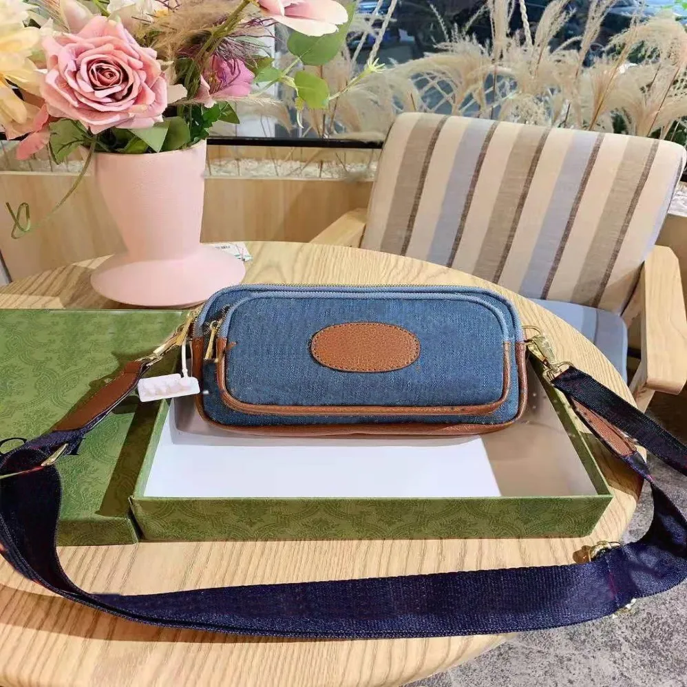 Tasche Männliche Frau Kamera Bales Brusttaschen Schräge Satchel Denim Qualität Unisex Mädchen Frauen Echtes Leder Handtaschen Handtasche Schulter 266k