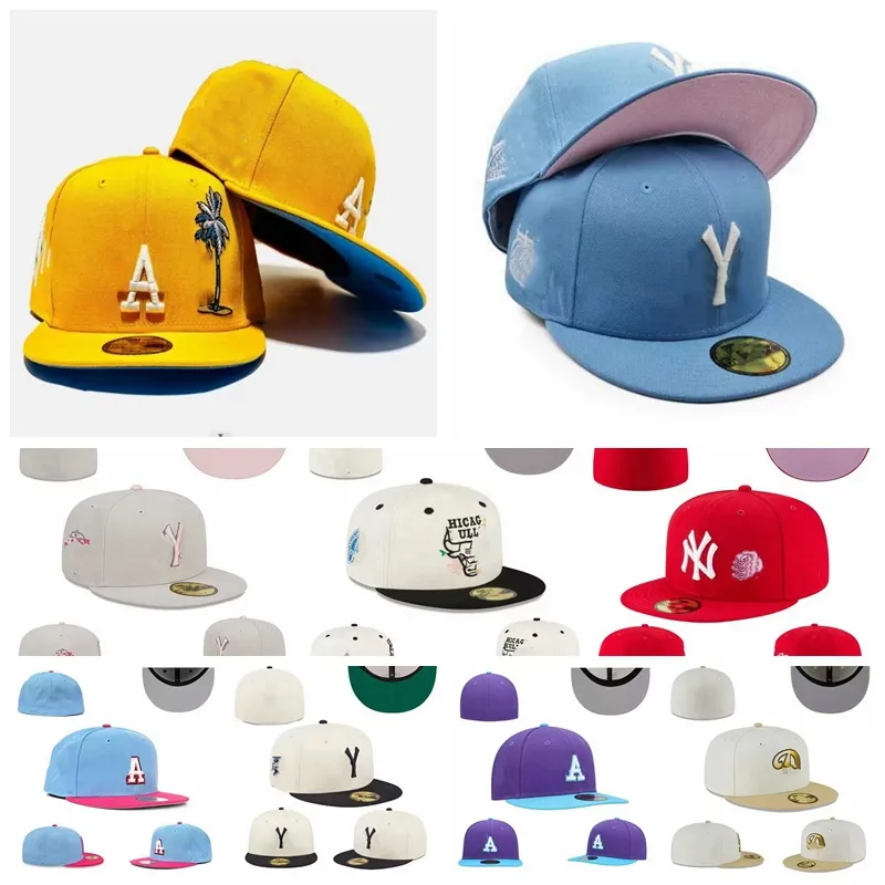 Unisex heta monterade hattar storlekar passar baseball fotboll snapbacks designer platt hatt aktiv justerbar broderi bomullsmask kepsar alla lag casual cap