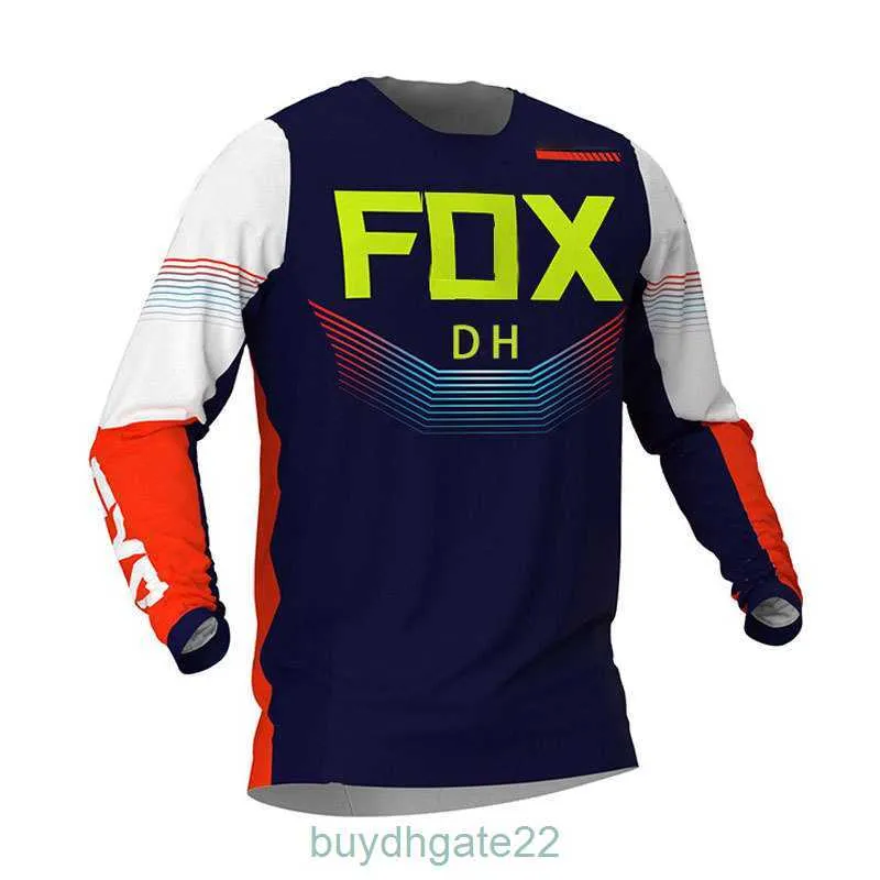 T-shirt da uomo New Fox Tuta per la riduzione della velocità Traspirante e ad asciugatura rapida Mountain Off Road Cycling T-shirt a maniche lunghe da uomo Bicicletta CCB6