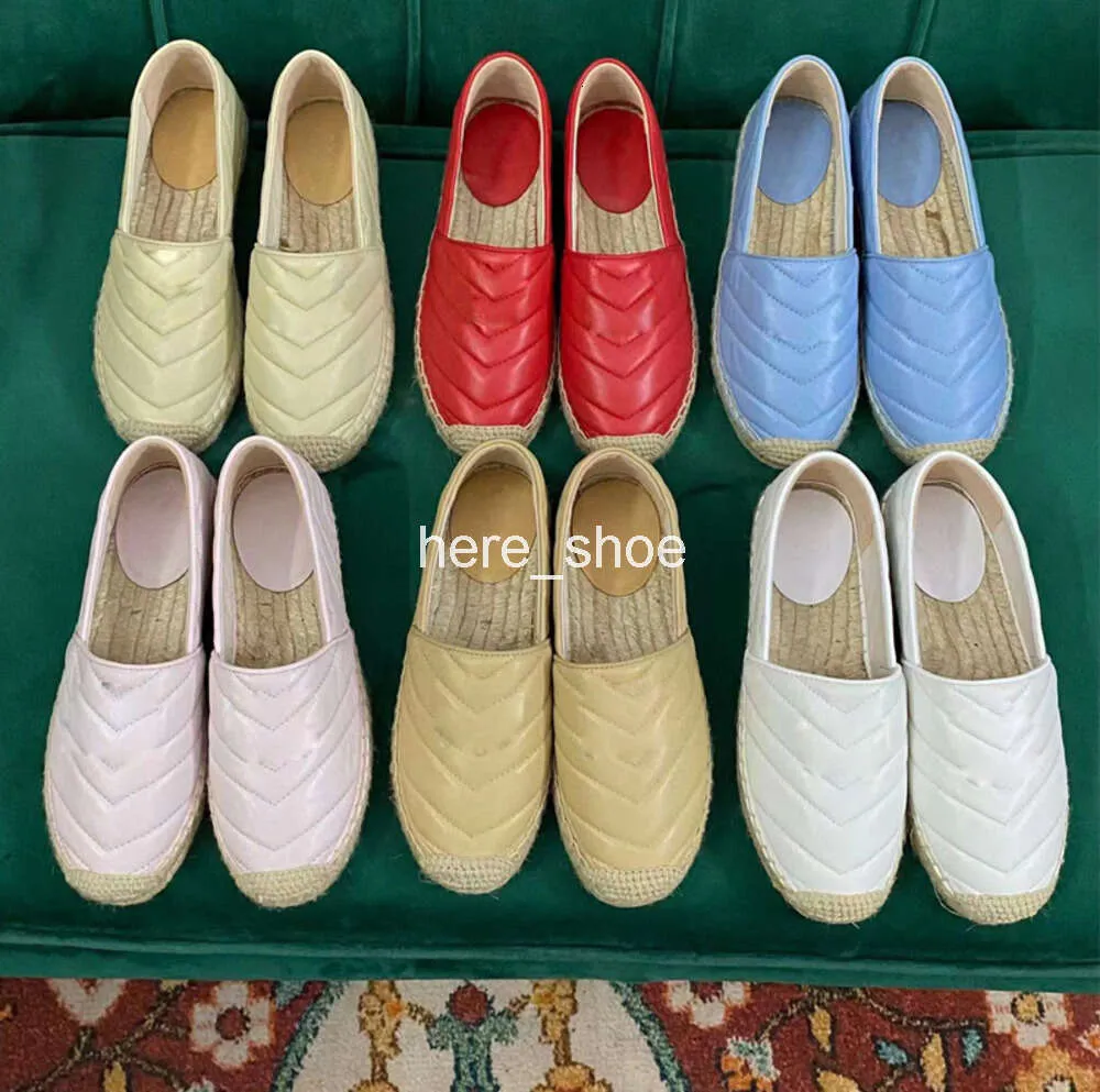 Kleidschuhe aus 100 % Leder, Leinen-Slipper, Espadrilles für Damen, luxuriöse Cap-Toe, echte Steppung, reine handgenähte Damen-Flats, Luxus-Top, Quilty-Frühlingsgröße 35–40