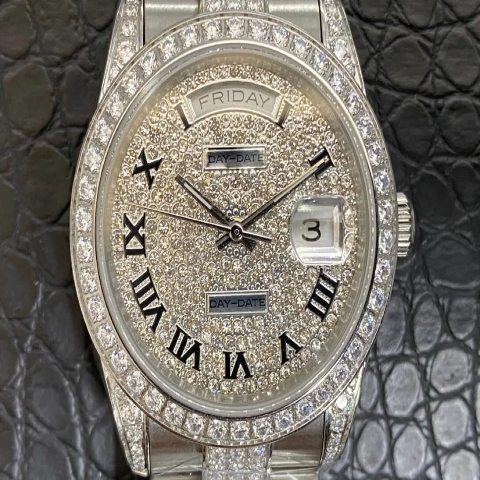 Journal Type Pazar Serisi Montre De Luxe 39 5mm Çapı 2836 Bölüm Başına 12 Taş Çelik Bantlı Hareket Pensesi Erkekler Saatler 0293Z