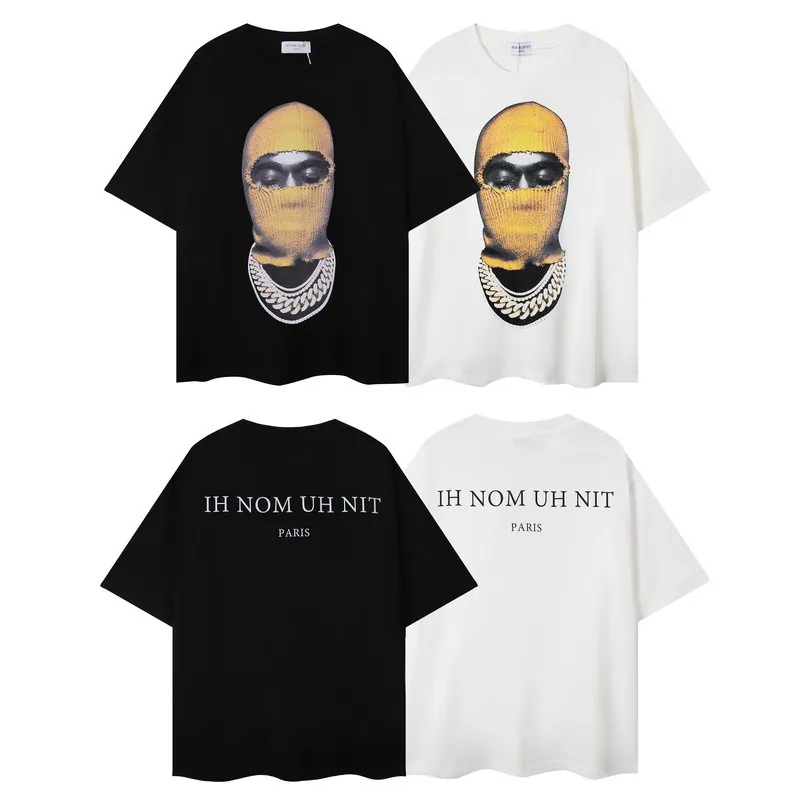 2024 Ins Brand Designer Men's T-Shirts IH NOM UH NIT Letter Masked Men Print Casual Short Sleeve Men Women 100% Cotton Loose Comfortable T Shirt Size S-XL