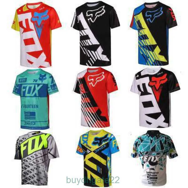 Herr t-shirts räv hastighet fallande mountainbike ridning kostym topp män kort ärm snabb torkning t-shirt sommar off road motorcykel dmr8