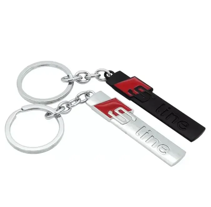 Sline -logo sleutelhangers voor Audi Sline Logo Keyring A3 A4 A6 A7 A8 TT RS Q5 Q7 Auto -styling