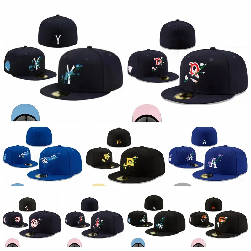 Hot equipado Snapbacks Baseball Cap Cherry Blossom Hat Hat Bucket México All Team Outdoor Sports Borderyer Stitch Heart Hustle Flowers New Era Cap Size 7-8