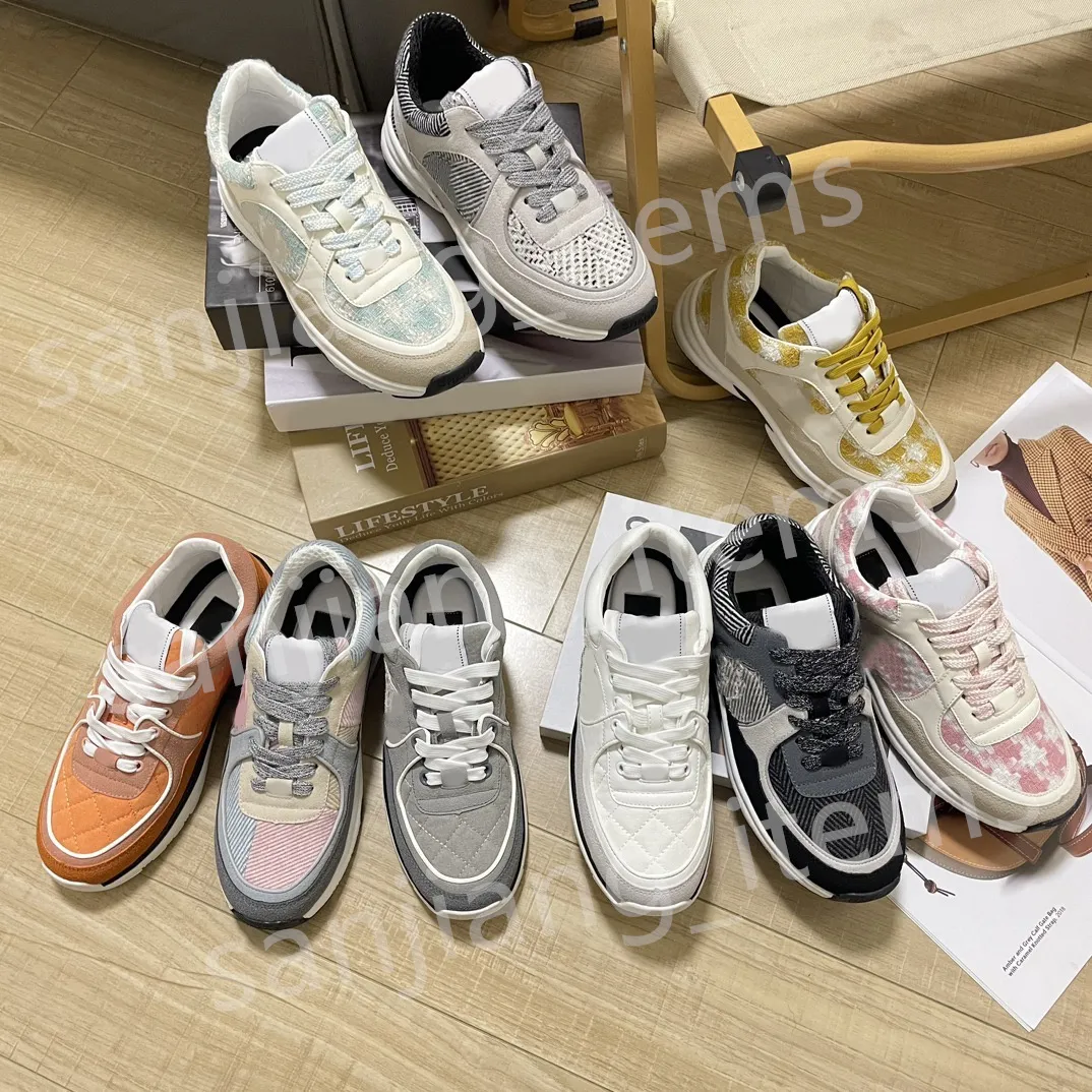 Med boxdesigner skor reflekterande sneakers vintage mocka läder tränare c casual sport löpskor mesh fiber elfenben löpare 34-42 storlek multicolors logo låga toppar