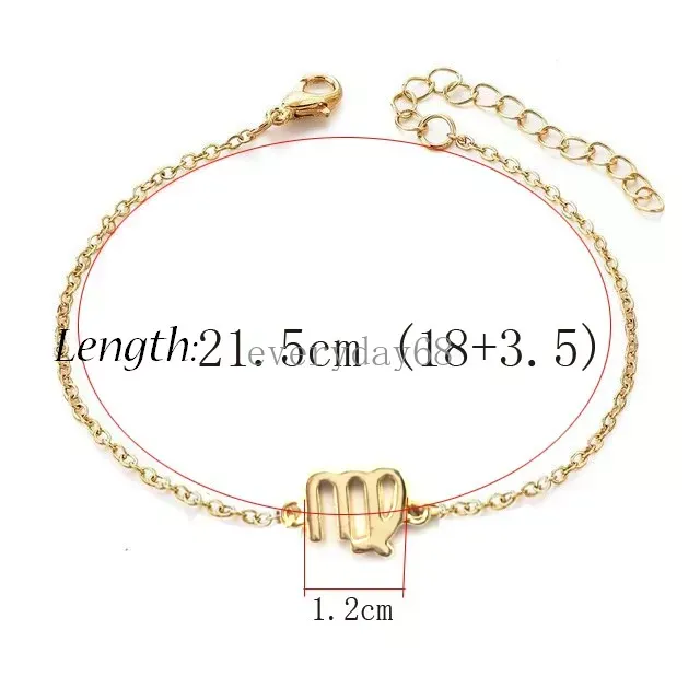 Znak zodiaku urok bransolety złota srebrne dwanaście horoskopu link bransoletki łańcuch ręki