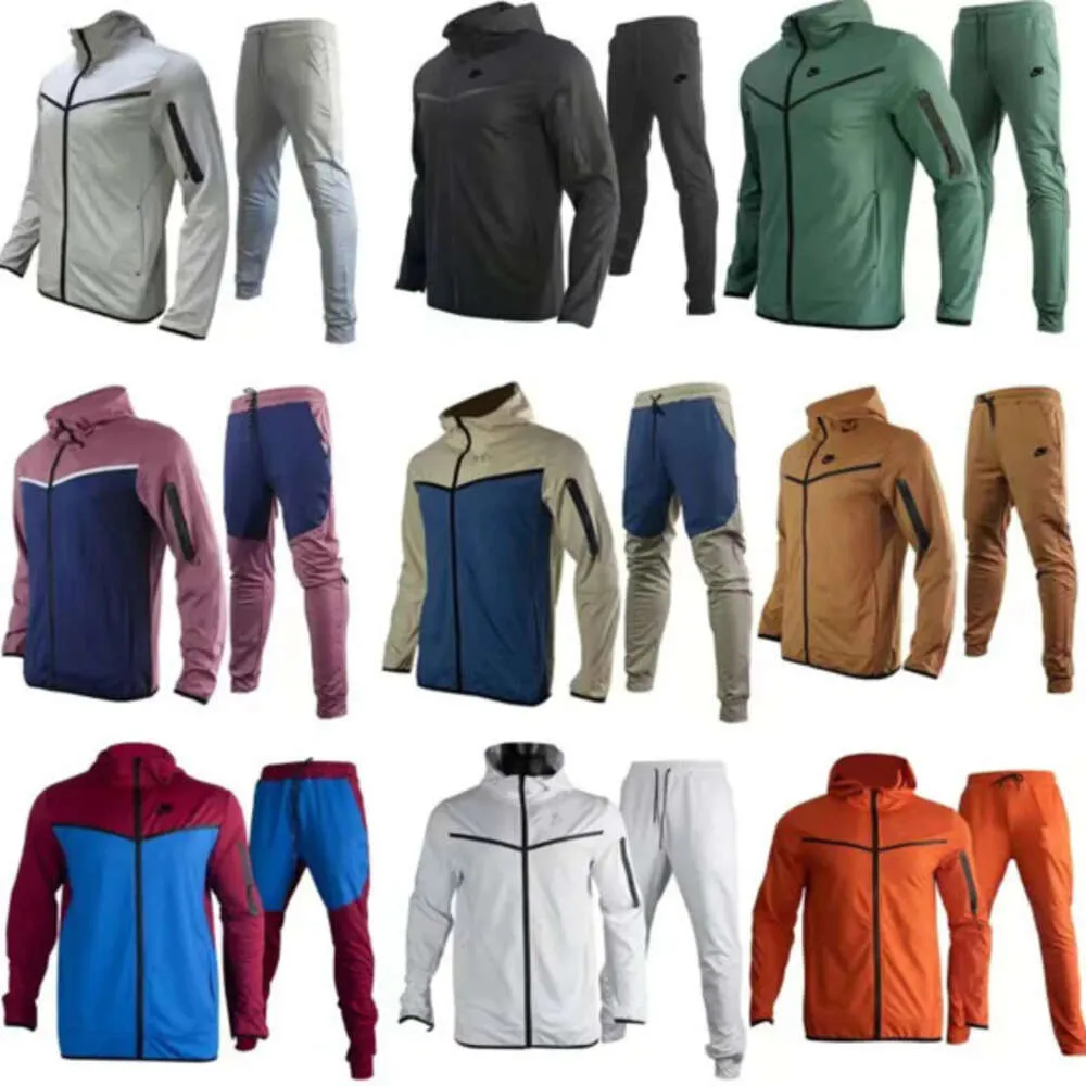 2024 Designer Mens Survêtement Set Nke Tech Pantalons de sport Veste à capuche Courir Joggers Pantalons à manches longues Europe Football américain Rugby Survêtement Hauts et bas