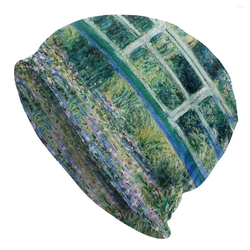 Bérets Pont japonais Claude Monet Bonnet Chapeau Tricot Chapeaux Automne Hiver Ski Skullies Bonnets Hommes Femmes Chaud Tête Wrap Cap