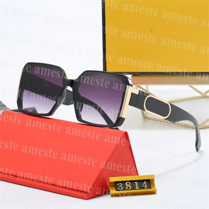 Luxury Designer Sunglasses Women Sun Glasses F Eyewear Square Eyeglasses Polarized Adumbral Sunshade Full Frame Goggle Letter Ornamental