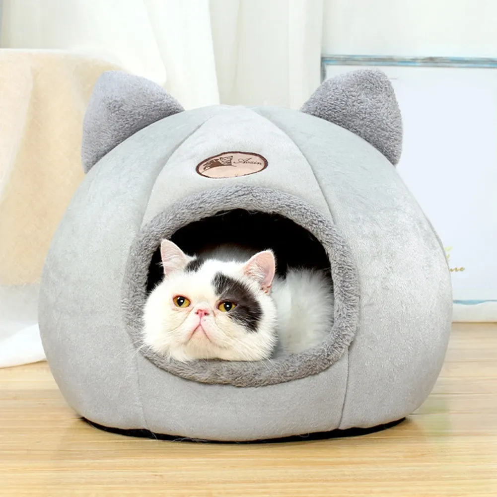 Mats Warm Comfort Cat Bed in Winter Little Mat Basket Small Dog House Products Pets Tent Cozy Cave Beds Indoor Gate Accessories