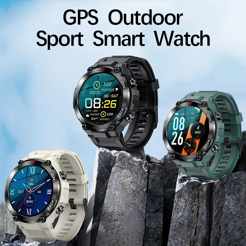 Relógios k37 relógio inteligente gps esporte ao ar livre pulseira de fitness super longa espera relógio de pulso monitoramento saúde rastreador à prova dwaterproof água smartwatch