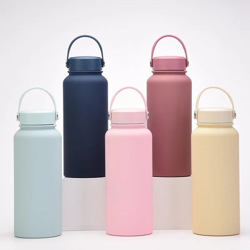 Stainless Steel 1L Bottle Leak-proof Metal Flask Vacuum Thermal Insulation Water Durable Colorful 1000ml Sports Bottles s
