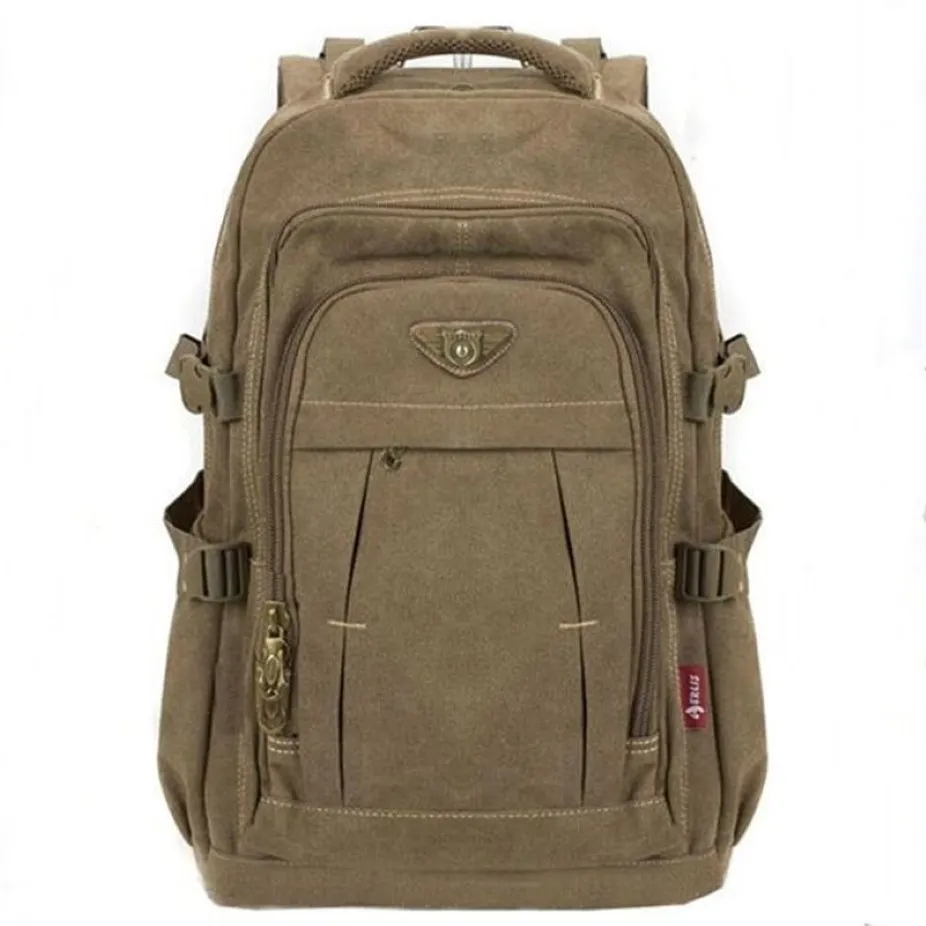 Męski wojskowy plecak z plecak zamek błyskawiczne plecaki Laptop Travel ramię Mochila notatniki szkolne vintage College School Bag218f