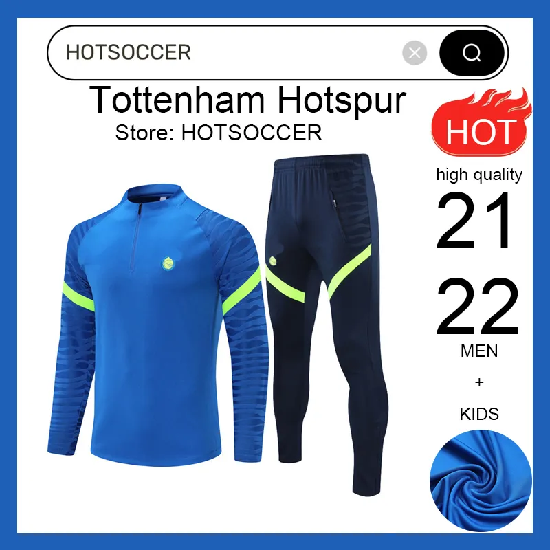 2021-2022 Popular Tottenham Football Sportswear Set Training Shirt 21 22 Tottenham Long Sleeve KANE Sportswear Football Jacket chandal futbol Adult and Children