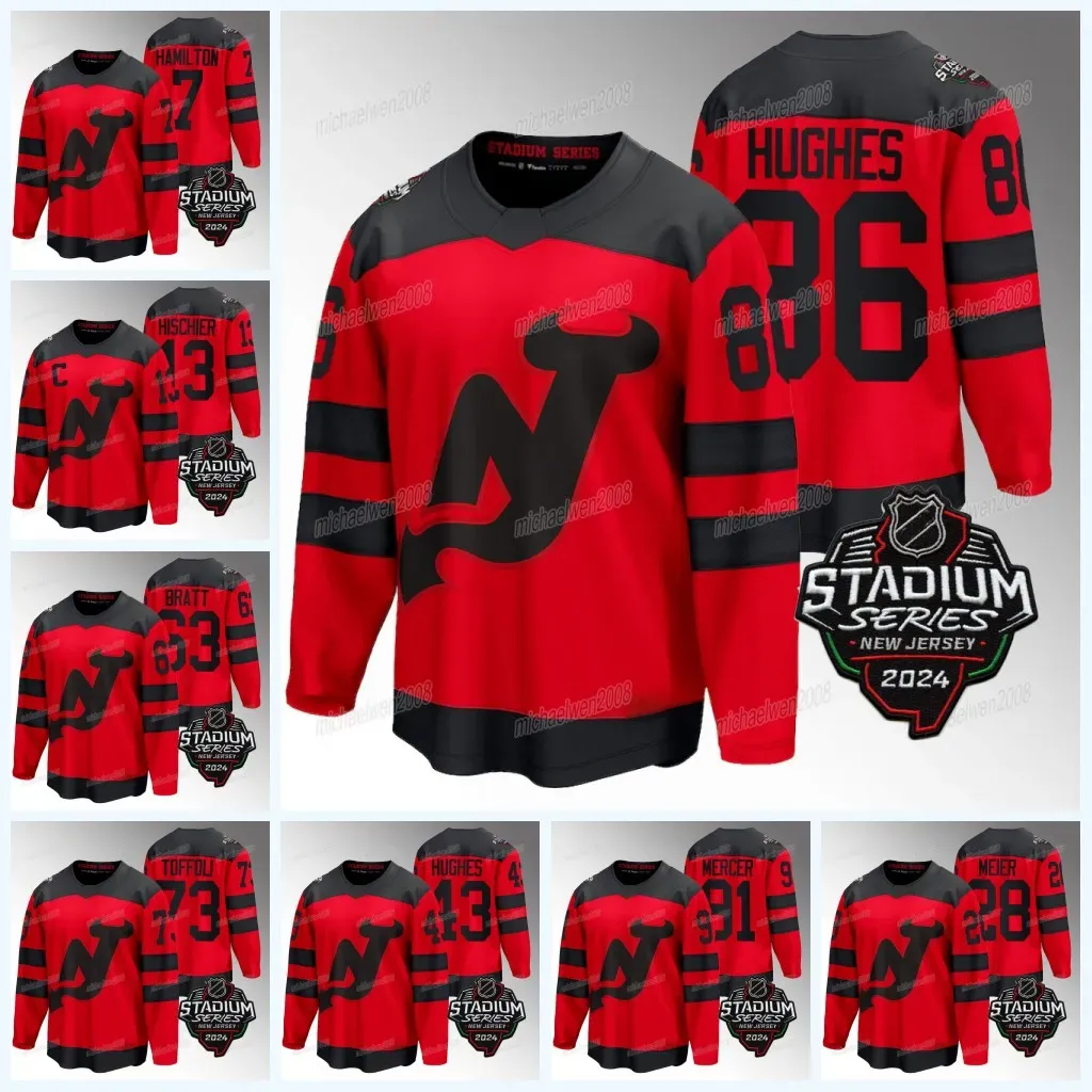 Devils 2024 Stadium Series Jersey Nova Jersey Jack Hughes Nico Hischier Dawson Mercer Jesper Bratt Timo Meier Luke Hughes Tyler Toffoli Dougie Hamilton Vitek Vanecek