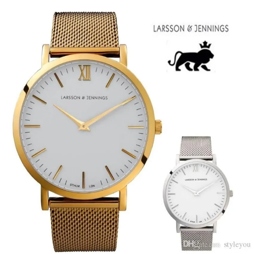 Montre de marque de mode Larsson et Jennings Montres pour hommes et femmes Célèbre Montre à quartz Montre en acier inoxydable Bracelet Sport Watches303t