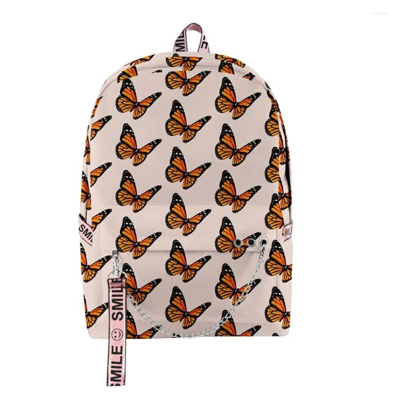 Backpack Cartoon Novelty Cool Butterfly Student School Bags Unisex 3D Print Oxford Waterproof Notebook Multifunction Travel Backpacks