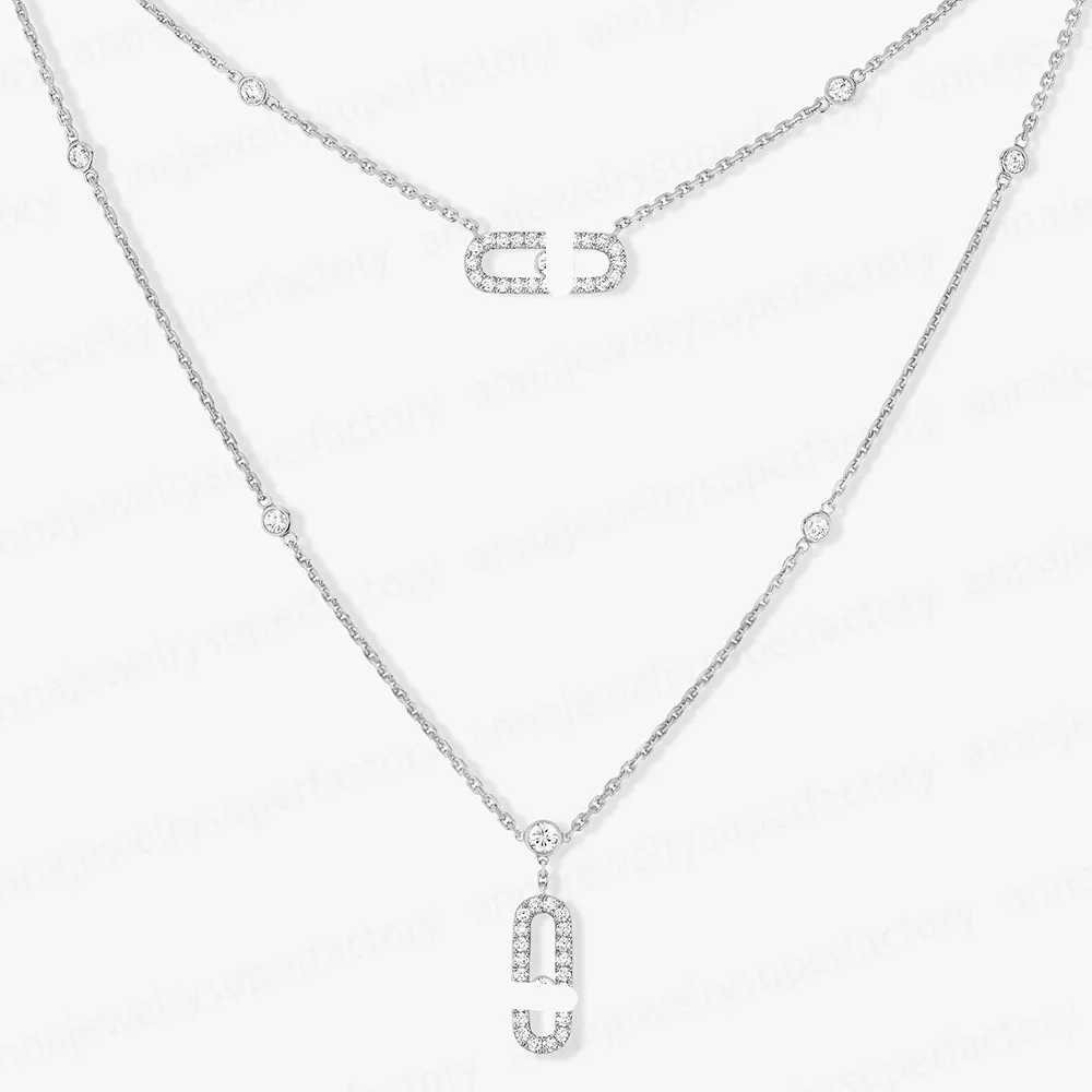 Hot Sales Hoge Kwaliteit Klassieke Messik Serie Enkele Drie Diamanten Sliding Asymmetrische Ketting voor Vrouwen Designer Sieraden Party Bruiloft Liefhebbers Gift