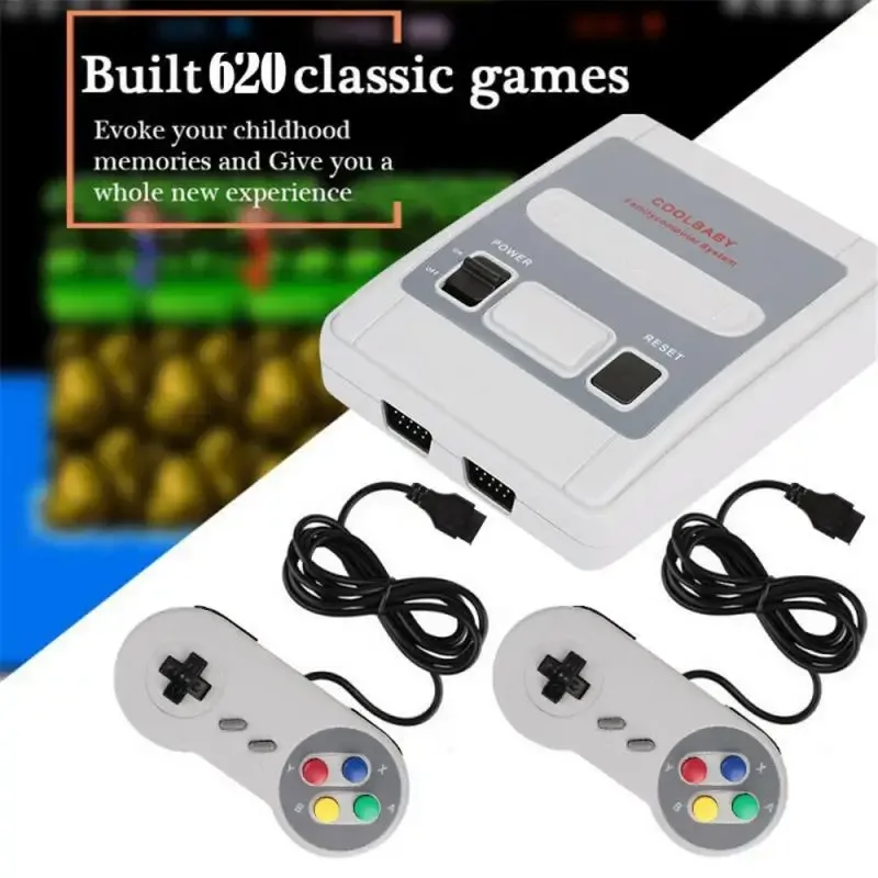 Spelare Ny Mini Retro TV Game Console Classic 620 Byggda spel med 2 kontroller Nya handhållna spelspelare