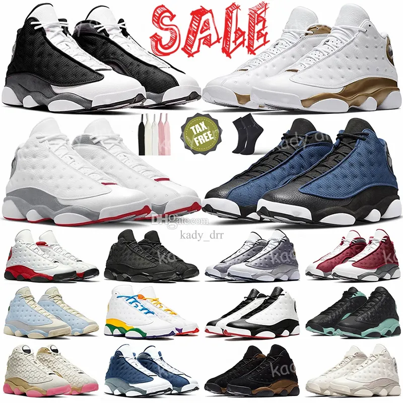 Mężczyźni 13 Sneaker 13S Buty koszykówki wyhodowane Chicago Atmosfera Gray Lucky Green Playground Wolf Grey Red Flint Solefly UNC Sports Treakers