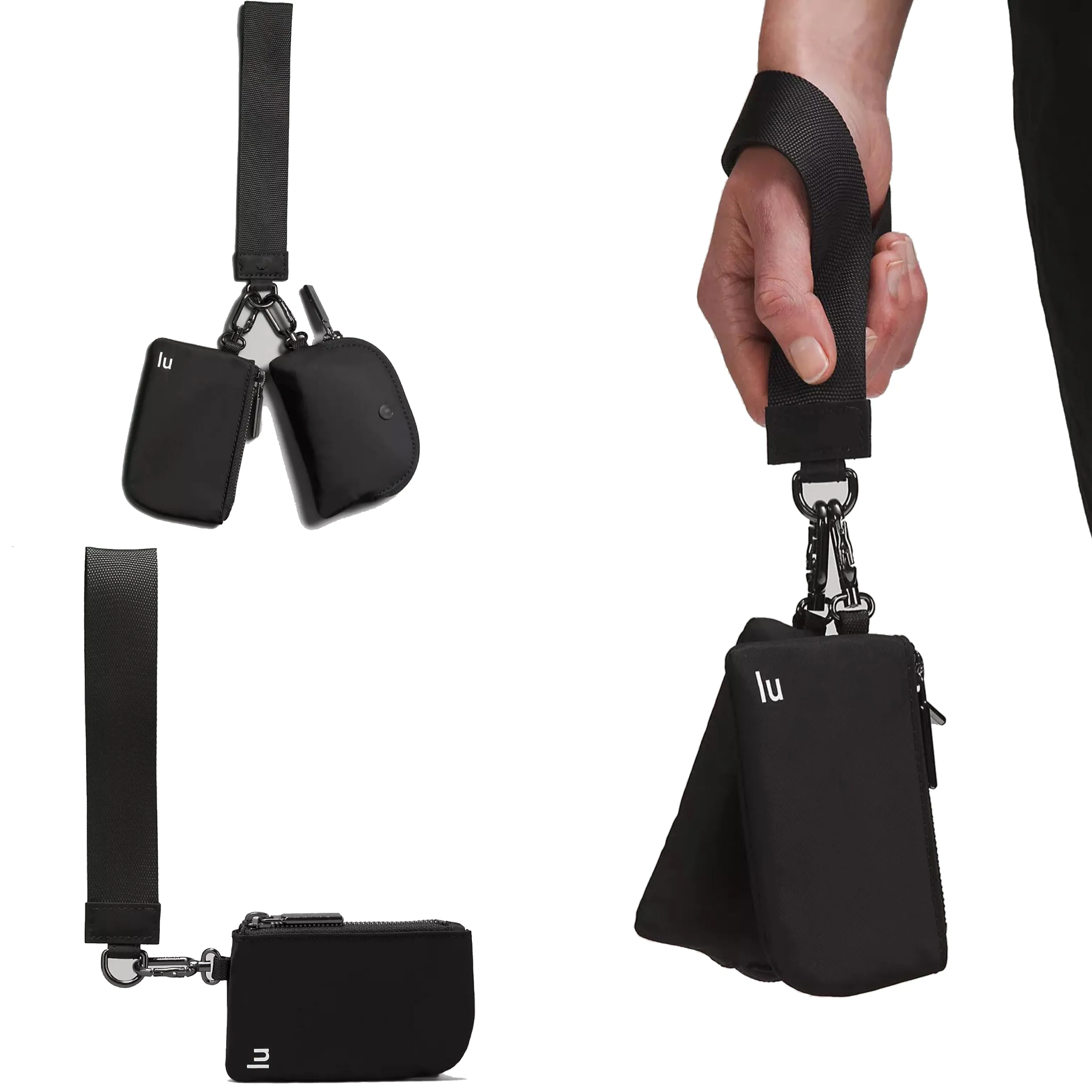 Borsa da polso doppia custodia di alta qualità lu Portafoglio di design borsa di lusso Porta carte portamonete portachiavi donna uomo portamonete in nylon portafogli pochette custodia portachiavi borsa DHgate