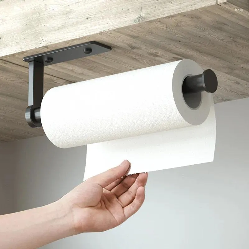 Küche Lagerung Rolle Papier Handtuch Hange Halter Frische Film Rack Punch-freies Wand Halterung Bad Wc Organizer