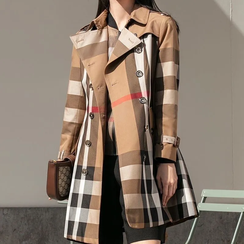 Elegant Plaid Coat for Women British Style Slim Fit Overcoat, Light  Luxury Designer Fashion, New Autumn Winter Outerwear Shop Now!
