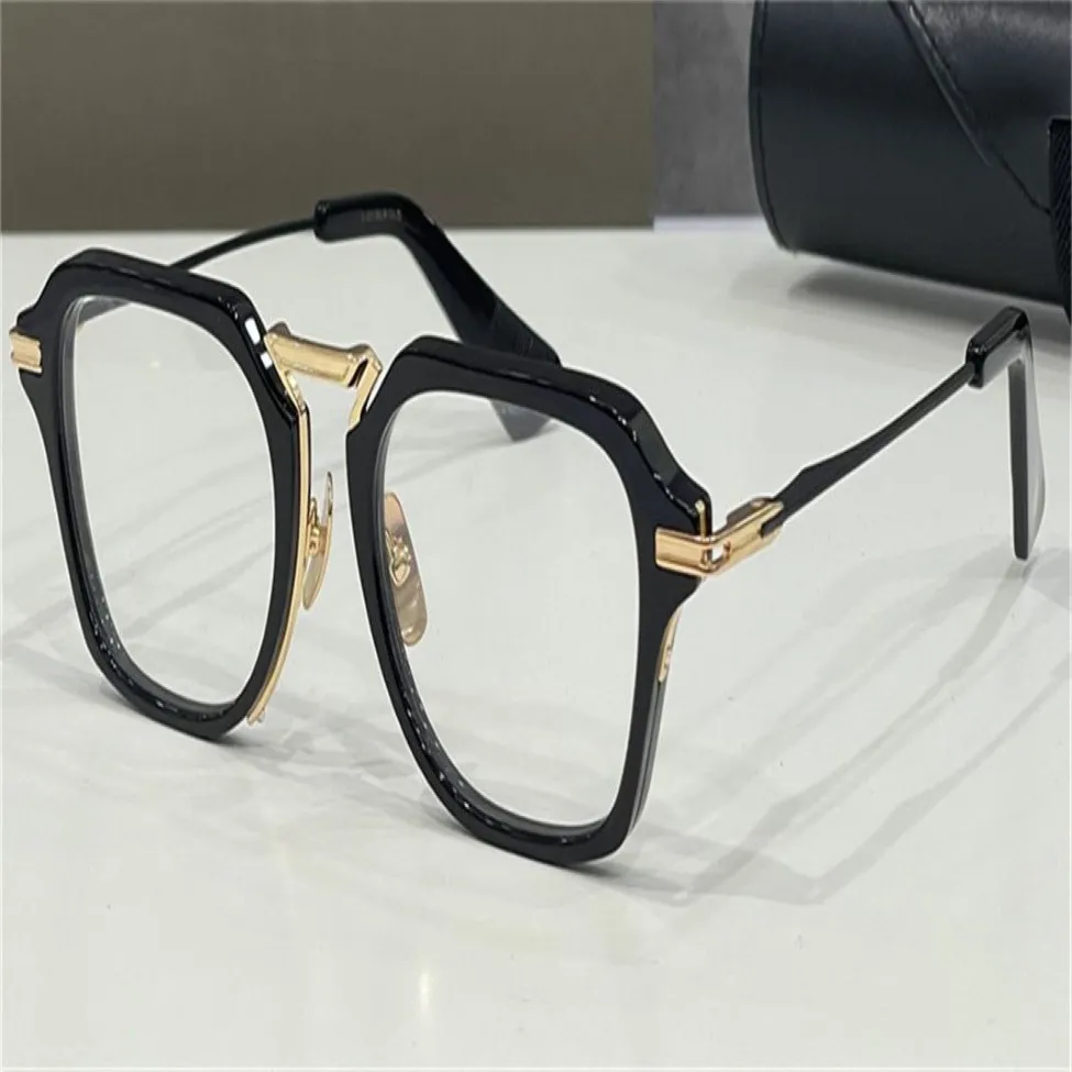 Nowy projekt mody Mężczyźni okulary optyczne 413 K Złota plastikowa kwadratowa rama Vintage prosty styl przezroczyste okulary najwyższa jakość czystych 286s