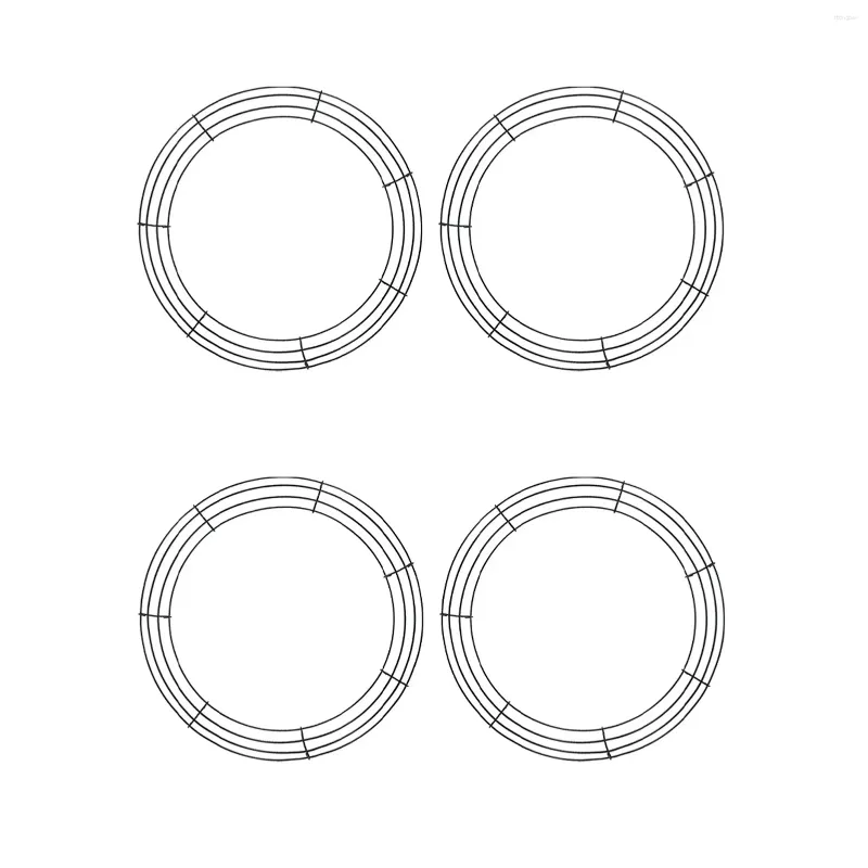 Kwiaty dekoracyjne 4pcs 16 cali domowy uniwersalny metalowy metalowy pierścień Walentynki trwałe drzwi festiwal dekoracje drutu wieniec okrągły ogród artystyczny