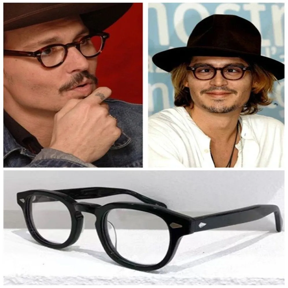 Wielobolorowy Johnny Depp Retro-Vintage Okulary przeciwsłoneczne RAKA RAMA KALIKÓW KALITY CART-CARVD 49 46 44 Importowana deska Fullrim dla prescript