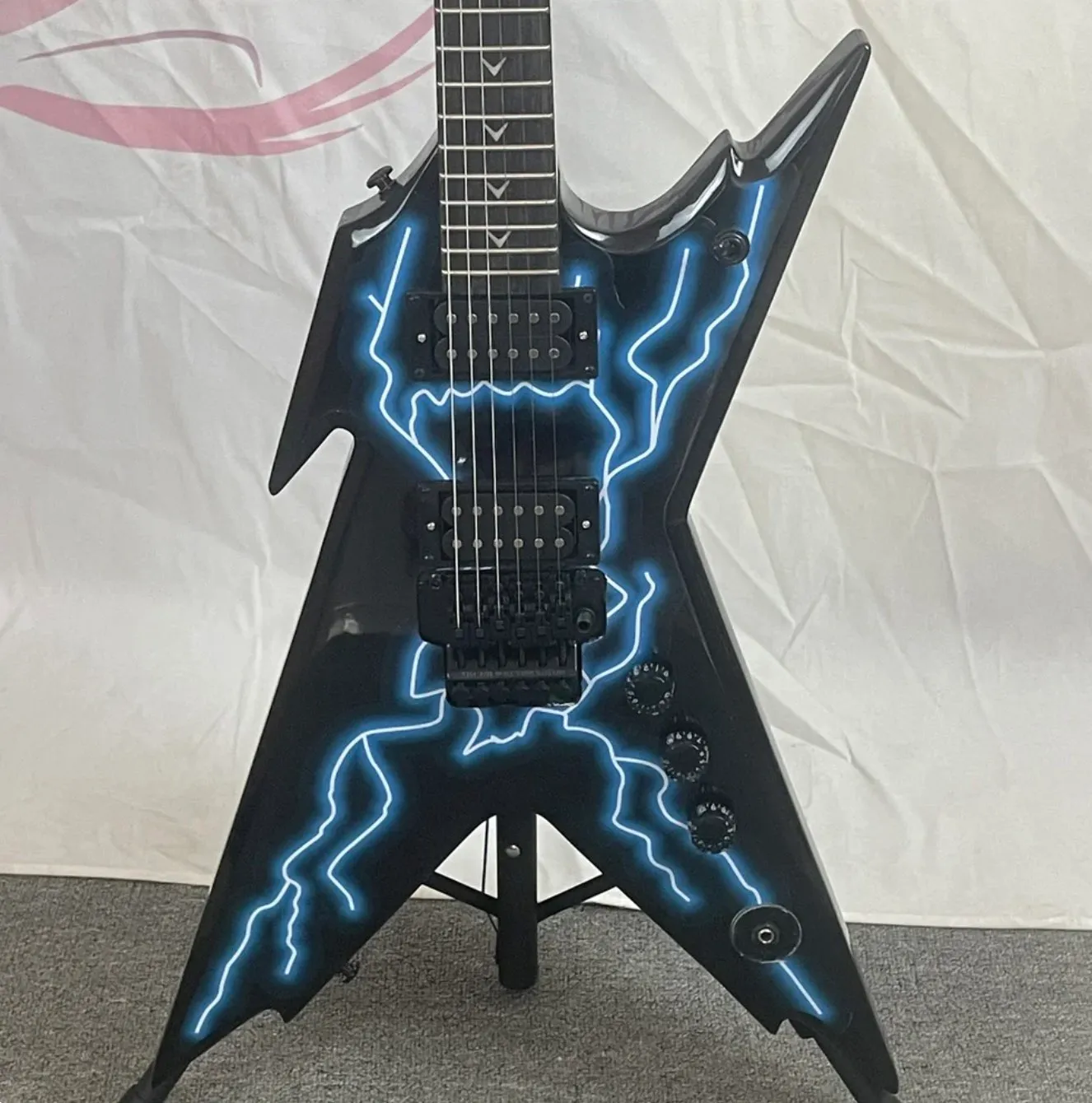 Electric Guitar Custom, Double Tremolo Style, Blue Finish Ideal For ...