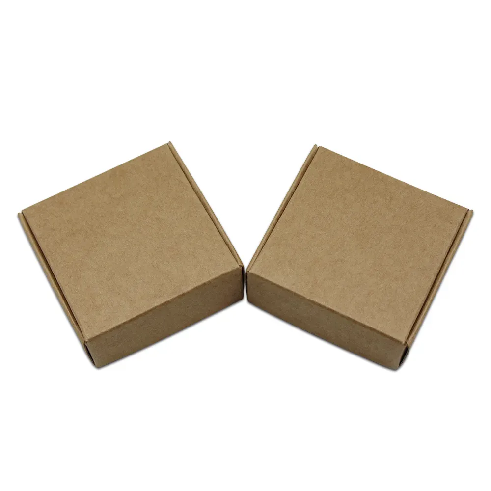7x7x3 cm Brown Kraft Paper Handmade Soap Pack Box for Jewelry Ornaments Card Board Party Gifts Arts Crafts Storage Packaging Boxes