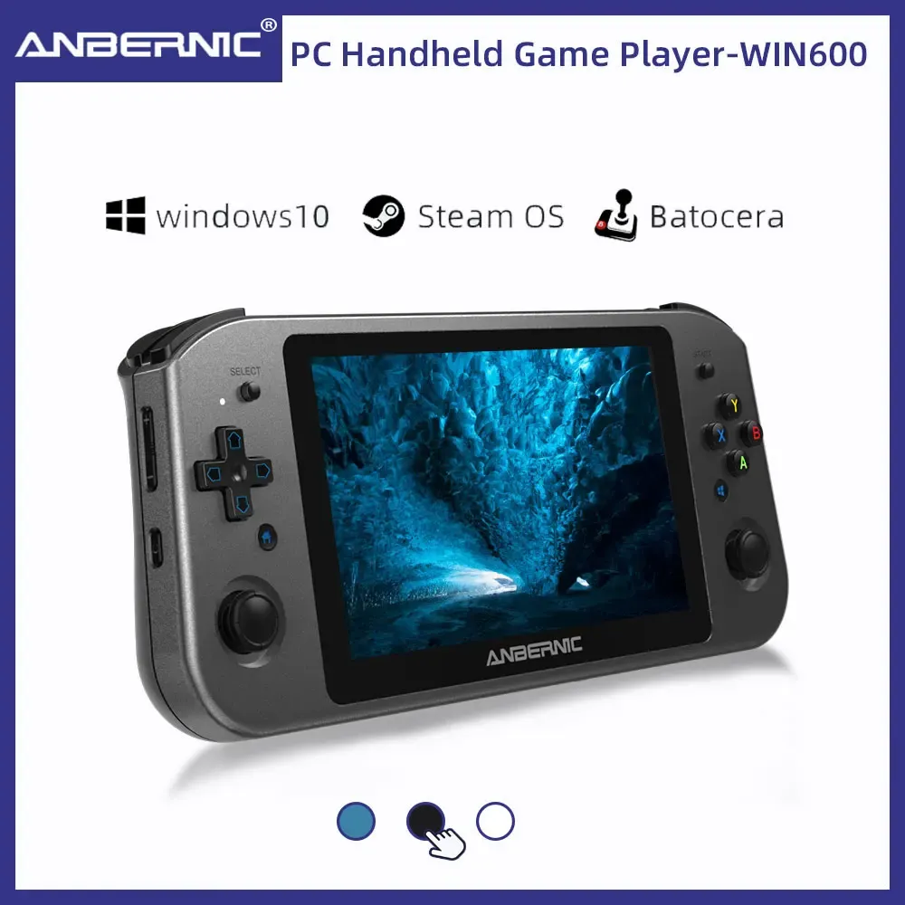 Jogadores ANBERNIC Win600 5.94" Console de jogo portátil PC portátil Mini Laptop Win 10 AMD Athlon Silver 3050e/3020e 8G DDR4 com sistema operacional Steam