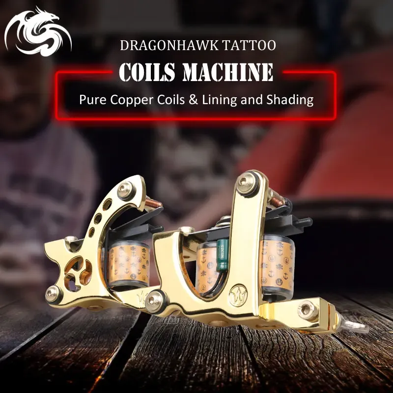 Guns Professional Alloy Tattoo Machine Wrap Coils Tattoo Kits For Downing Ombrage Coloring Supplies