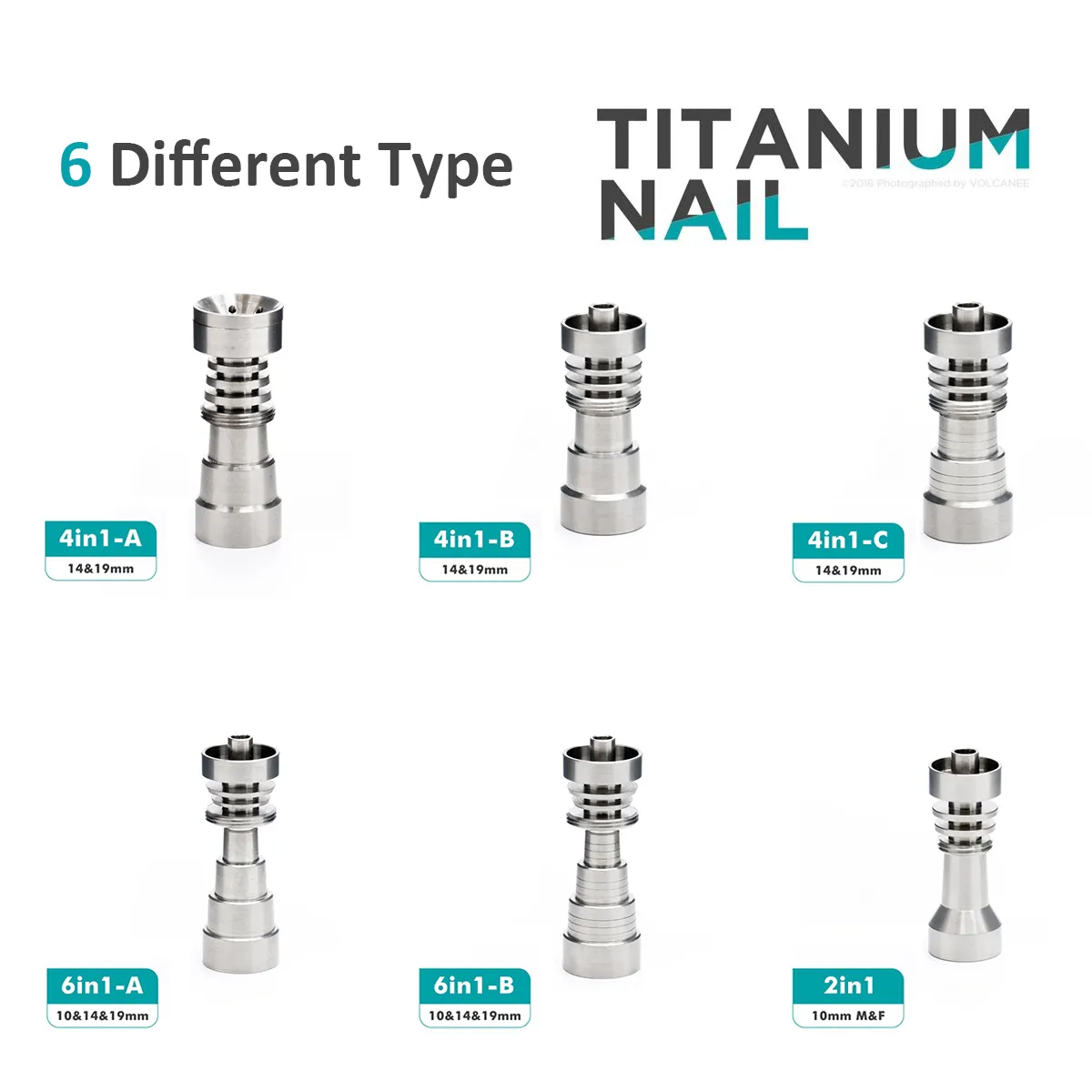 Metal Banger Domeless Titanium Nail 10mm 14mm Mannelijke Vro Joint 2/4/6 in 1 met 6 Verschillende Soorten Rook Accessoire Gratis Verzending