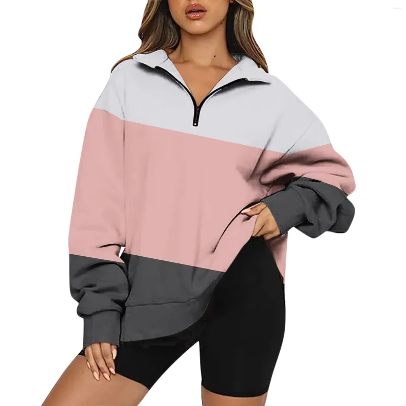 Frauen Hoodies Kleidung Täglichen Turndown Kragen Frauen Pullover Set Lange Ärmel Patchwork Farbe Sweatshirts Luxus Ropa De Mujer